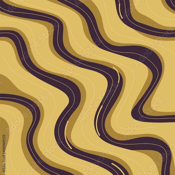 Fototapeta Seamless abstract pattern with curved lines, a maze. Design for fabric, Wallpaper, and cards