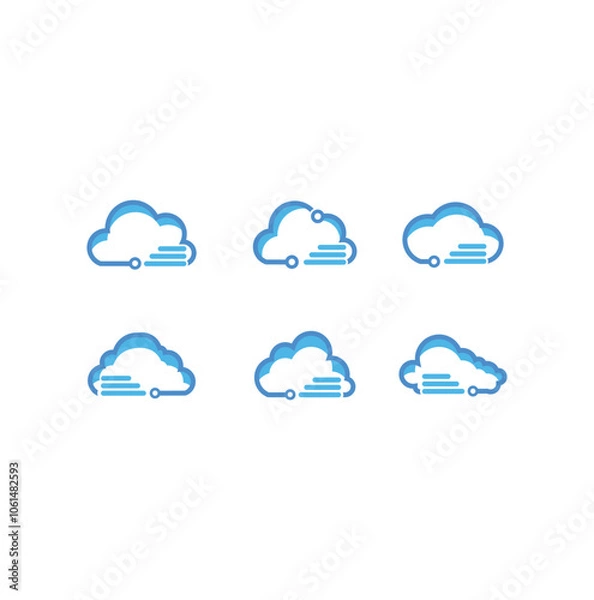 Obraz Cloud technology logo design template