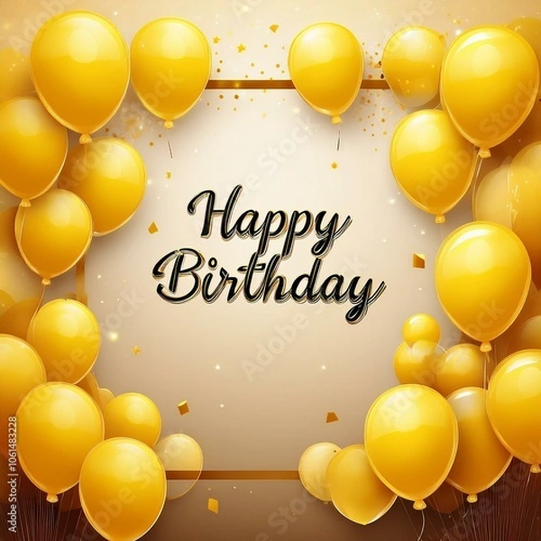 Fototapeta "A Symphony of Style: Luxury Birthday Balloon Card"