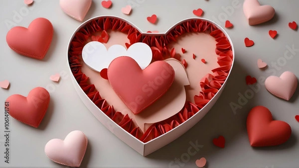 Fototapeta Creative diy craft hobby, making heart-shaped gift box