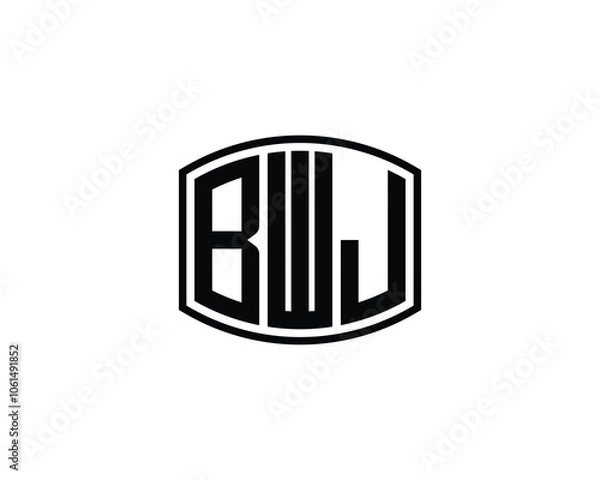Fototapeta BWJ logo design vector template. BWJ