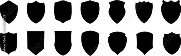 Fototapeta Vintage label set, shield vector silhouettes, badges design set