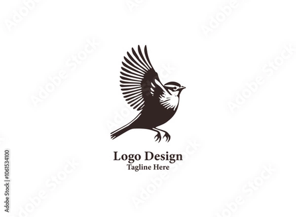 Fototapeta Minimalist Bird, Bird Silhouette vector