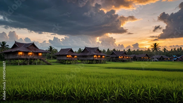 Obraz AI image generate a picture of a traditional Malay house