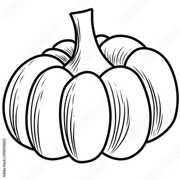 Fototapeta hand drawn vector illustration of an pumpkin