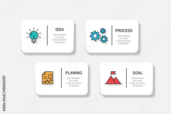 Fototapeta Infographic Label Design Template with Editable Stroke Icons and 4 Options or Steps 2