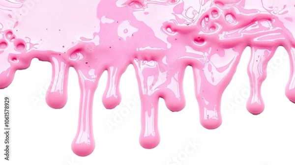 Obraz Vector Illustration of Pink Toxic Slime Dripping Down