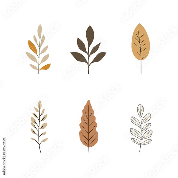 Fototapeta Minimalist style leaf vector  without background.