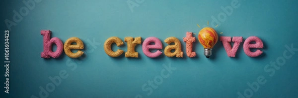 Obraz Motivational Design- Be Creative with Lightbulb Icon