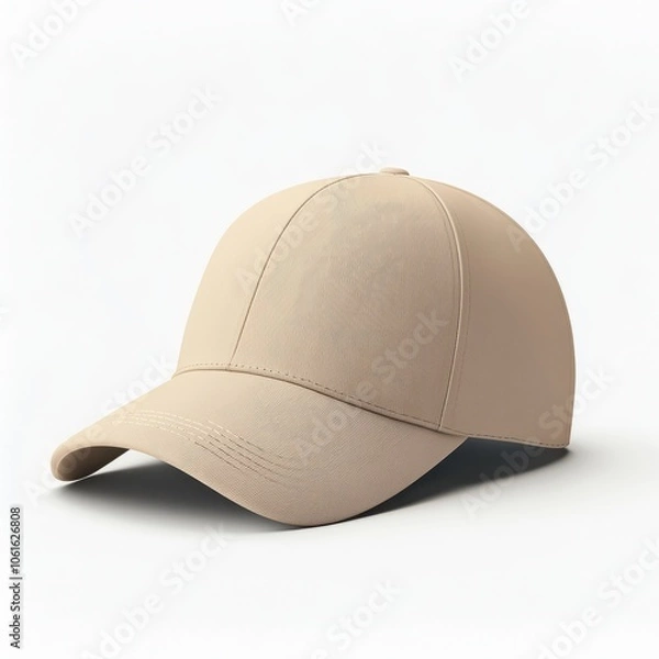 Fototapeta realistic high quality cream baseball cap mockup isolated 