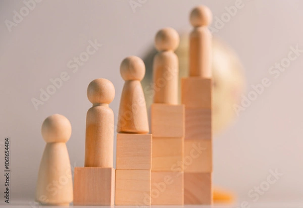 Fototapeta Successful entrepreneurship in startup company often requires strong leadership, team cooperation, and social approach to business projects. economic, employee, equal, finance, global, goal, graph.