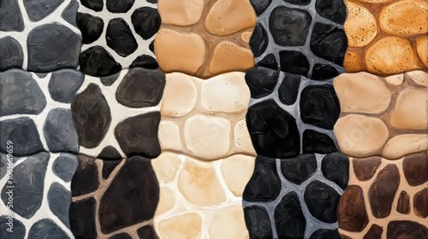 Fototapeta Seamless Animal Print Patterns. Textures Inspired by Wildlife Nature Aesthetic
