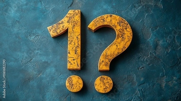 Fototapeta A yellow number 1 with a question mark on it