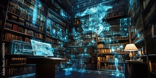 Fototapeta An innovative digital encyclopedia featuring interactive multimedia content for comprehensive information access.