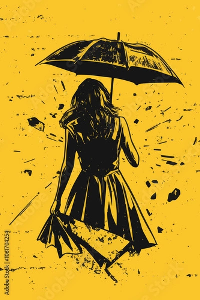 Obraz person with umbrella