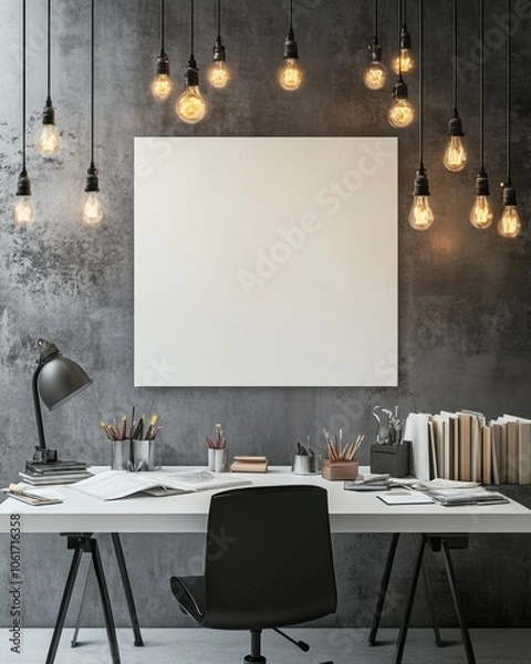 Fototapeta Workspace with Mockup.