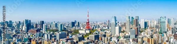 Obraz Panorama panoramę Tokio z Tokyo Tower i Roppongi