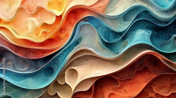 Fototapeta Explore vibrant waves of color in abstract art