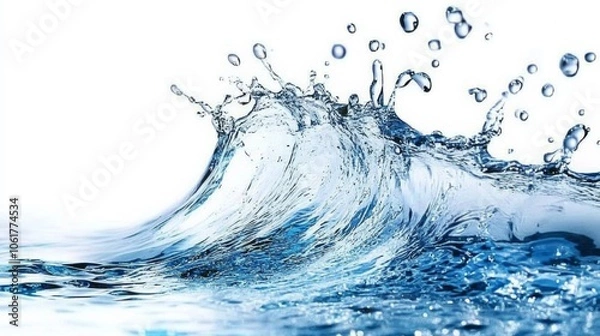 Obraz Dynamic Wave: Captivating Flow of Clear Water Sound Cut Off