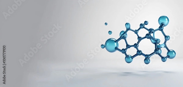 Obraz Molecule model, molecular background, 3d rendering, on a light background, with space for copy and paste