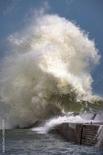 Fototapeta Vague digue Lomener
