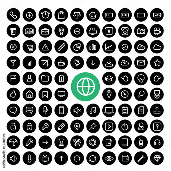 Obraz General line icon set 