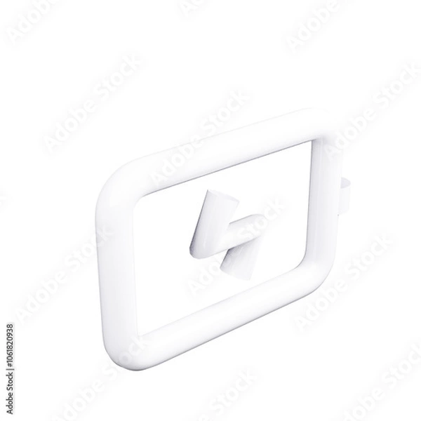 Obraz 3D Battery Icon Power and Energy Symbol on Transparent Background