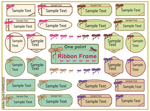 Obraz ワンポイント　リボン　フレーム　４種類セット