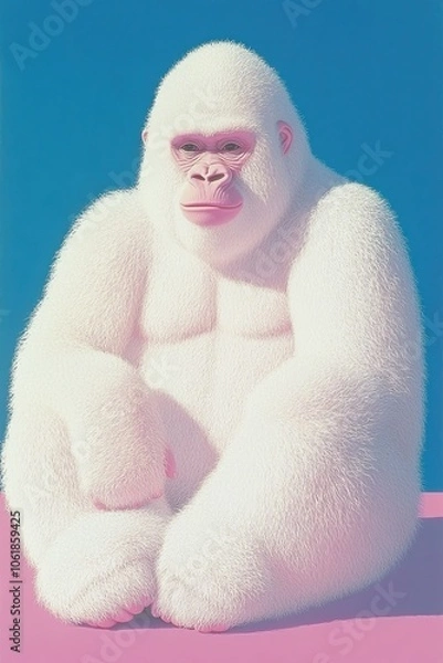 Obraz White gorilla portrait