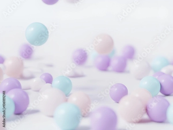 Obraz soft, colorful balls falling gently from above onto a soft surface