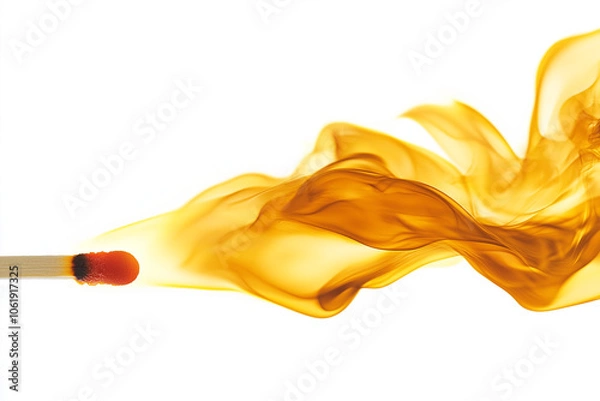 Fototapeta Fiery Match Igniting with Vibrant Red Flame
