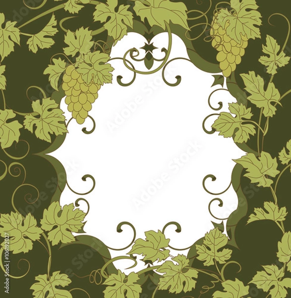 Fototapeta Background for your text with vines in vintage style.