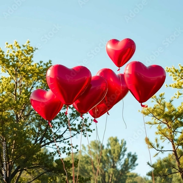 Obraz heart shaped balloons