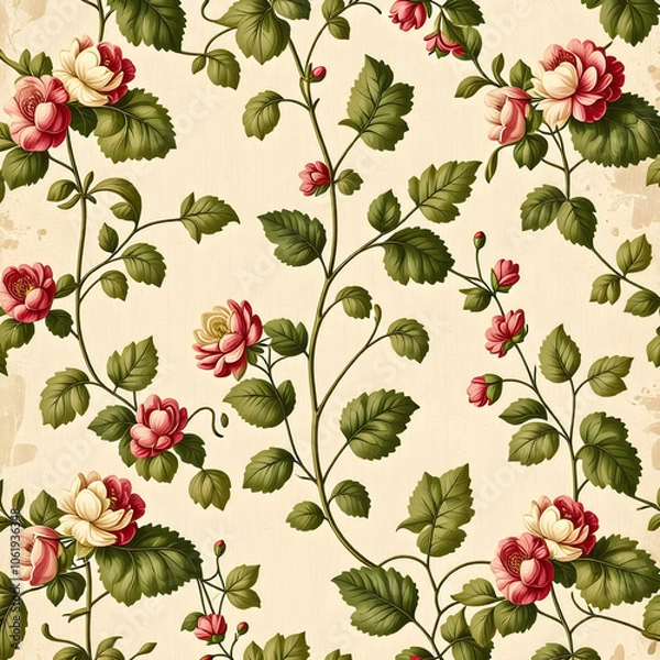 Fototapeta seamless pattern with flowers