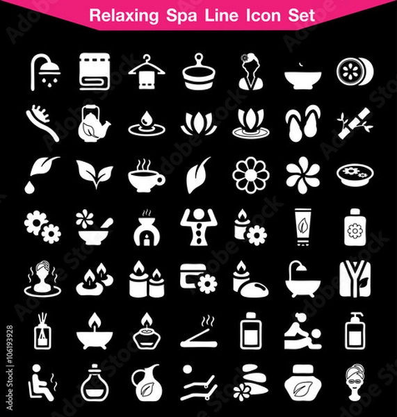 Obraz Spa icon set