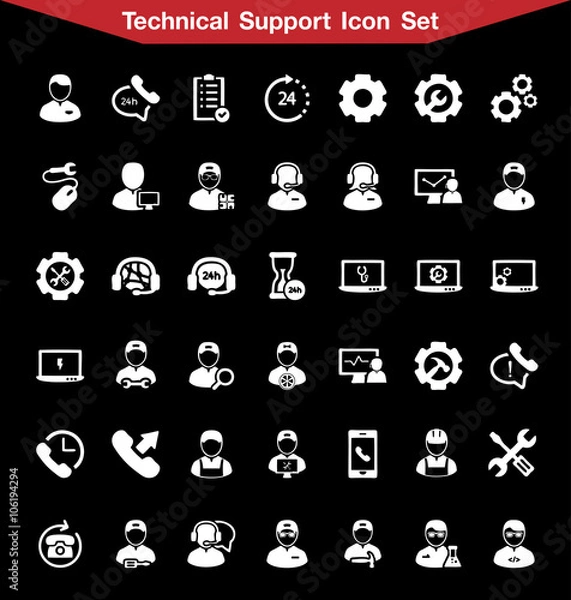 Obraz Technical support icon Set