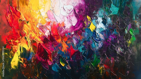 Fototapeta Vibrant Abstract Painting with Swirling Colors