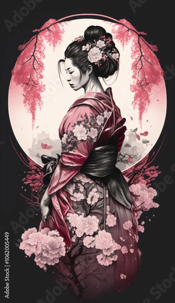 Obraz Japanies geisha