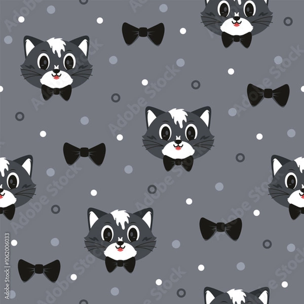 Obraz Cool Cat Vector Pattern Fashion Design 