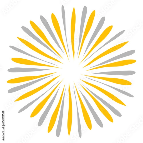 Obraz Fireworks illustration with gold and grey colour
