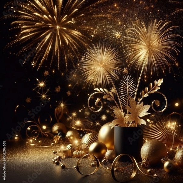 Obraz goldenes Feuerwerk