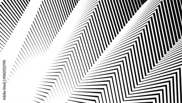 Fototapeta Black and white seamless zig zag pattern abstract background