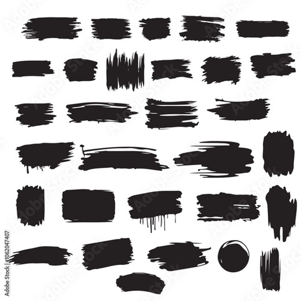 Fototapeta black brush strokes
