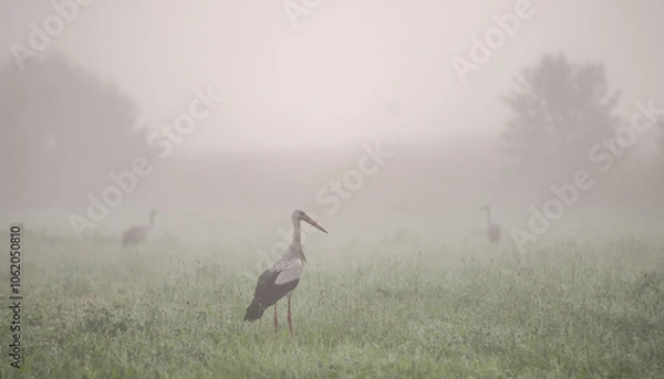Obraz Bocian we mgle