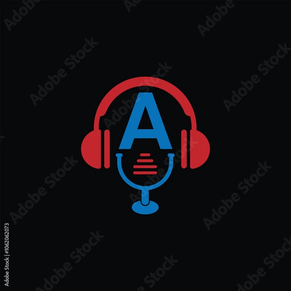 Obraz Audio Studio Logo With Letter A