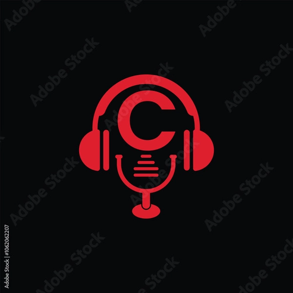 Obraz Audio Studio Logo With Letter C