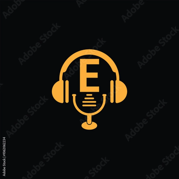 Obraz Audio Studio Logo With Letter E