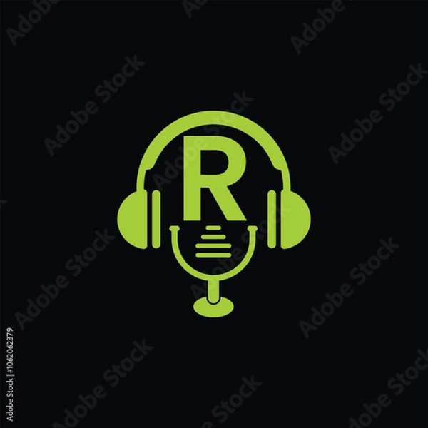 Obraz Audio Studio Logo With Letter R