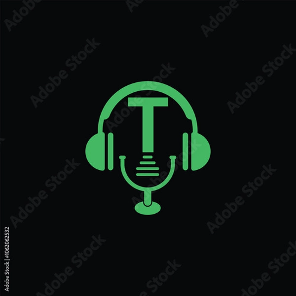 Obraz Audio Studio Logo With Letter T