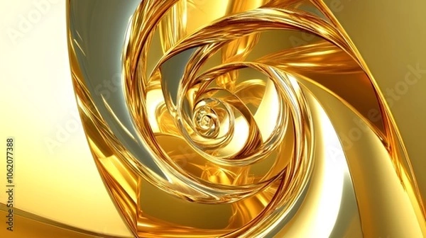 Fototapeta Golden spiral, shiny, shiny background, shiny golden swirls, shiny golden lines
